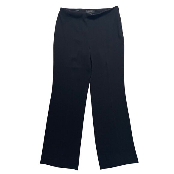 Talbots Pants Womens 8 Classic Black Side Zip Polyester Blend Wide‎ Leg - Picture 1 of 10